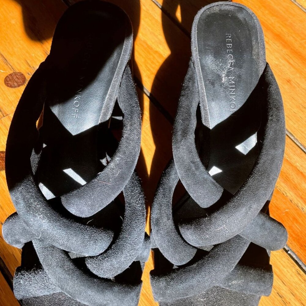 Rebecca Minkoff Amandine Black Puff Strap Heels